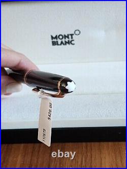 $520 New 100% Auth Montblanc Meisterstück Black Resin Ballpoint Pen 112679