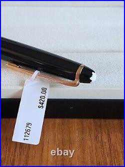 $520 New 100% Auth Montblanc Meisterstück Black Resin Ballpoint Pen 112679