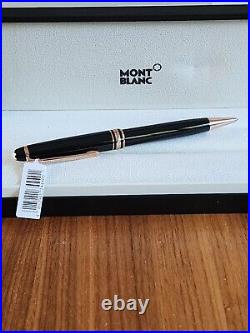 $520 New 100% Auth Montblanc Meisterstück Black Resin Ballpoint Pen 112679