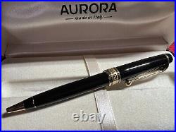 Aurora Ballpoint Pen Optima Black Resin Laminated Profiles Box and Instructions