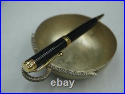 Aurora Vintage Black Resin & Yellow Gold Plated Trims Ballpoint Pen Pristine