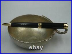 Aurora Vintage Black Resin & Yellow Gold Plated Trims Ballpoint Pen Pristine