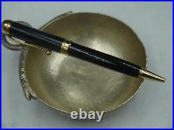 Aurora Vintage Black Resin & Yellow Gold Plated Trims Ballpoint Pen Pristine