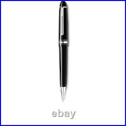 Ballpoint pen Montblanc Meisterstuck midsize 114185 in black resin platinum trim