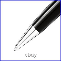 Ballpoint pen Montblanc Meisterstuck midsize 114185 in black resin platinum trim