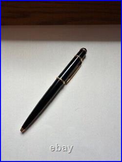 Cartier Diabolo Lacquer Twist Ballpoint Pen Black Resin & Gold Trim