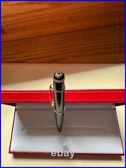 Cartier Diabolo Lacquer Twist Ballpoint Pen Black Resin & Gold Trim