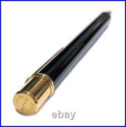 Cartier must de ballpoint pen black x gold color Size 125mm Authentic