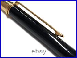 Cartier must de ballpoint pen black x gold color Size 125mm Authentic