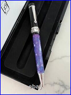 DELTA 365 Collection Large Size Ballpoint Pen. Violet Marble/Black Cap