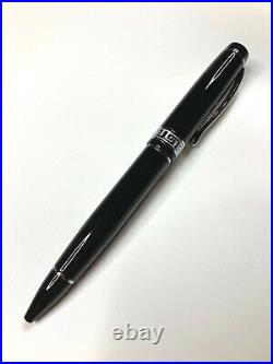 GIANNI VERSACE VINTAGE'90s GREEK KEY BALLPOINT PEN BLACK RESIN BALL BOX ITALY