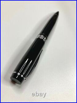 GIANNI VERSACE VINTAGE'90s GREEK KEY BALLPOINT PEN BLACK RESIN BALL BOX ITALY