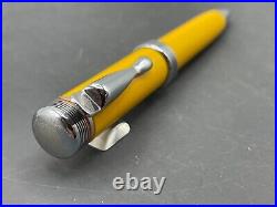 Harley Davidson Yellow Chrome & Orange Ballpoint Pen Made in France Stypen c1995