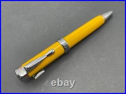 Harley Davidson Yellow Chrome & Orange Ballpoint Pen Made in France Stypen c1995