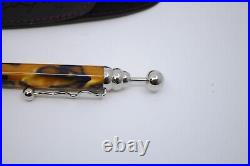 Jean-Pierre Lepine Zig Zag Acrylic Bespoke Ballpoint Pen Orange & Blue Chrome