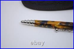 Jean-Pierre Lepine Zig Zag Acrylic Bespoke Ballpoint Pen Orange & Blue Chrome