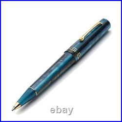 Leonardo Momento Zero Ballpoint Pen in Blue Hawaii Gold Trim NEW in Box