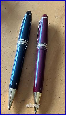 Lot of 2 Montblanc Meisterstuck #161 Ball Point Pens 1 Black 1 Maroon