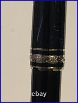 MONT BLANC PLATINUM PLATE BLACK RESIN Le GRAND BALLPOINT gold tone