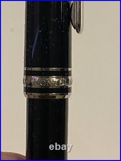 MONT BLANC PLATINUM PLATE BLACK RESIN Le GRAND BALLPOINT gold tone