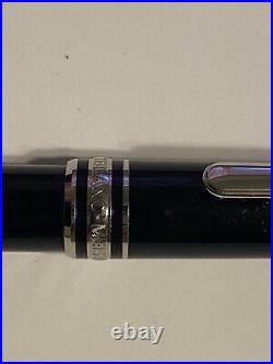 MONT BLANC PLATINUM PLATE BLACK RESIN Le GRAND BALLPOINT gold tone