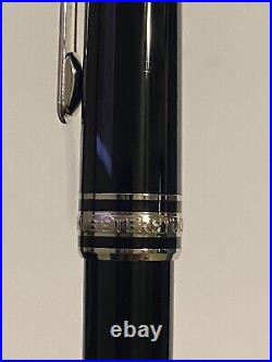 MONT BLANC PLATINUM PLATE BLACK RESIN Le GRAND BALLPOINT gold tone