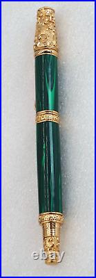 Malachite TruStone Victorian 24kt Gold Fountain or Rollerball Pen