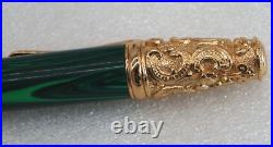 Malachite TruStone Victorian 24kt Gold Fountain or Rollerball Pen