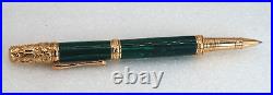 Malachite TruStone Victorian 24kt Gold Fountain or Rollerball Pen