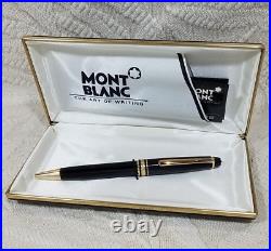 Mont Blanc Meisterstruck Black Gold Trim Blue Ballpoint Pen Art Of Writing