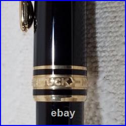 Mont Blanc Meisterstruck Black Gold Trim Blue Ballpoint Pen Art Of Writing