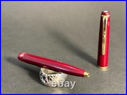 Montblanc 38 Burgundy Resin Gold Lever Mechanism ballpoint (BFP260)