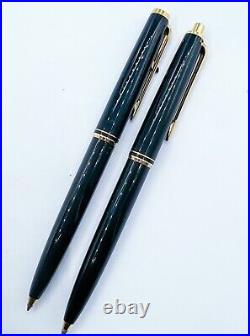 Montblanc Black Mechanical Pencil 0.5mm & Ballpoint Pen Set With Pouch Free Ship