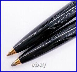 Montblanc Black Mechanical Pencil 0.5mm & Ballpoint Pen Set With Pouch Free Ship