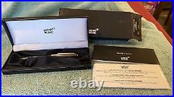 Montblanc Meisterstruck Sterling Ballpoint Pen With Box, Book, Cloth, Refills