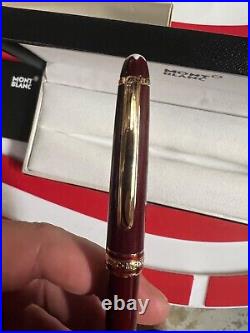 Montblanc Meisterstuck Burgundy 164R Red Classique Gold Trim Ballpoint Pen