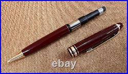 Montblanc Meisterstuck Burgundy Fountain Pen 14k Gold Nib, Ballpoint, Pencil Set