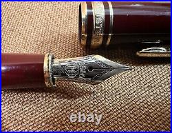 Montblanc Meisterstuck Burgundy Fountain Pen 14k Gold Nib, Ballpoint, Pencil Set