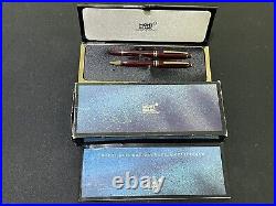 Montblanc Meisterstuck Classique 164 Ballpoint & 163 Rollerball Burgundy Pen Set