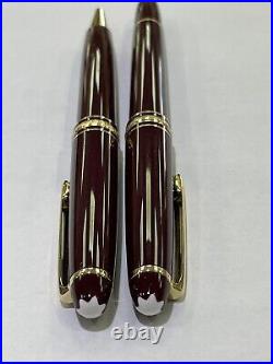 Montblanc Meisterstuck Classique 164 Ballpoint & 163 Rollerball Burgundy Pen Set