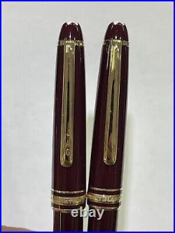 Montblanc Meisterstuck Classique 164 Ballpoint & 163 Rollerball Burgundy Pen Set