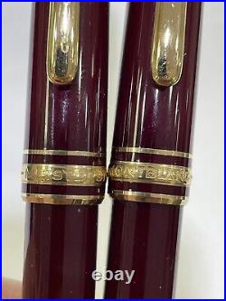 Montblanc Meisterstuck Classique 164 Ballpoint & 163 Rollerball Burgundy Pen Set