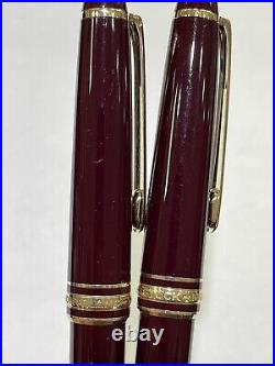 Montblanc Meisterstuck Classique 164 Ballpoint & 163 Rollerball Burgundy Pen Set