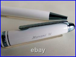 Montblanc Meisterstuck Resin Glacier White Classique Ballpoint Pen Name Carved