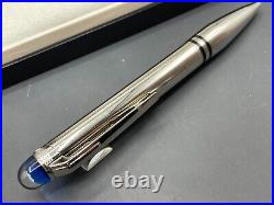 Montblanc StarWalker Cosmos Blue Planet Metal Platinum Ballpoint 118877 $700 New