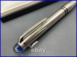 Montblanc StarWalker Cosmos Blue Planet Metal Platinum Ballpoint 118877 $700 New