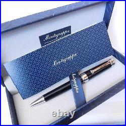 Montegrappa Ducale Black Silver Ballpoint Pen in Box Italy