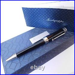 Montegrappa Ducale Black Silver Ballpoint Pen in Box Italy