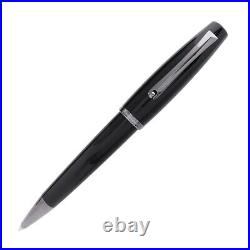 Montegrappa Italy Manager Gun Metal Ballpoint Pen Black Resin Ruthenium Finish