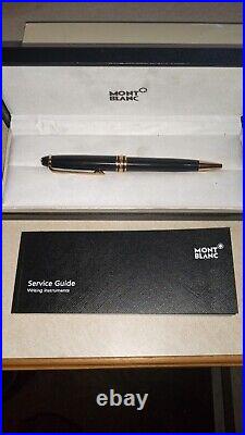 New Mont Blanc Meisterstruc Pix Ballpoint Classique Pen. Black Resin &Gold Pltd